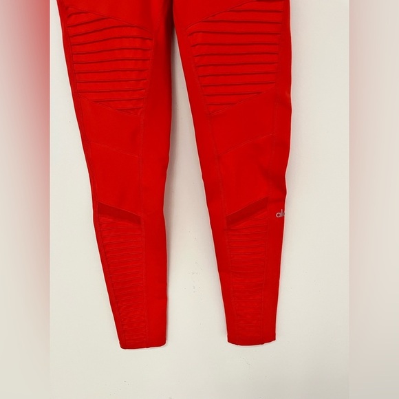 Alo Yoga Women's Size Small 28” High-Waist Mesh Panel Moto Leggings Cherry Red - Picture 10 of 10